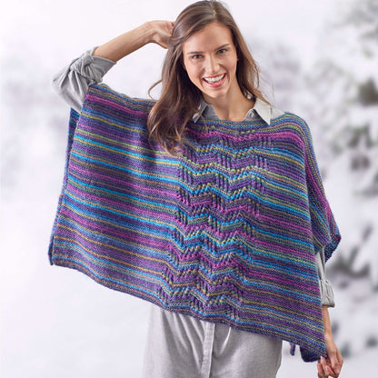 Red Heart Lace Panel Knit Poncho Knit Poncho made in Red Heart Boutique Yarn