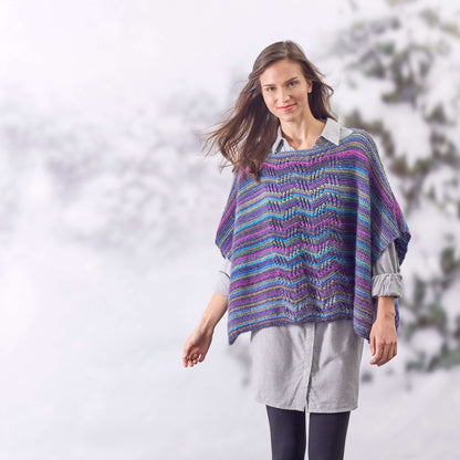 Red Heart Lace Panel Knit Poncho Knit Poncho made in Red Heart Boutique Yarn