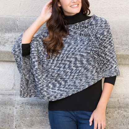 Red Heart Knit Voyager Poncho Knit Poncho made in Red Heart Heart & Sole Yarn