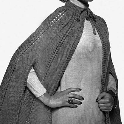Red Heart Knit Chevron Cape Knit Cape made in Red Heart Super Saver Yarn