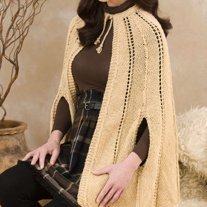 Red Heart Knit Chevron Cape Knit Cape made in Red Heart Super Saver Yarn