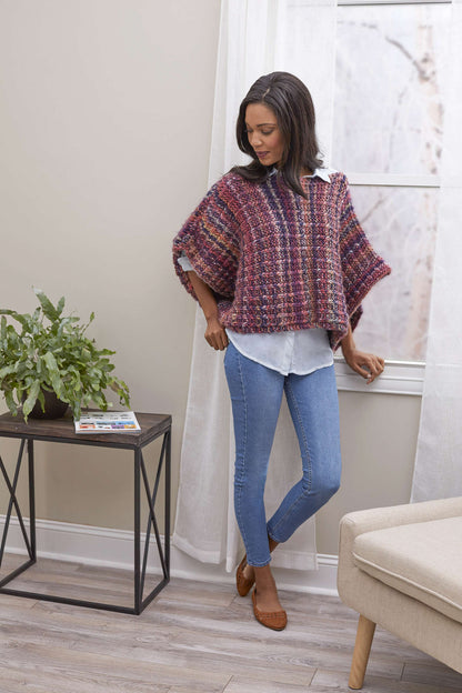 Red Heart Easy Boat Neck Poncho Knit Poncho made in Red Heart Evermore Yarn