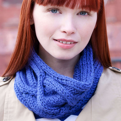 Red Heart Knit Big Cable Cowl Knit Cowl made in Red Heart Bamboo Ewe Yarn