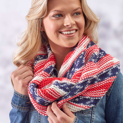 Red Heart American Pride Knit Cowl Knit Cowl made in Red Heart Super Saver Yarn
