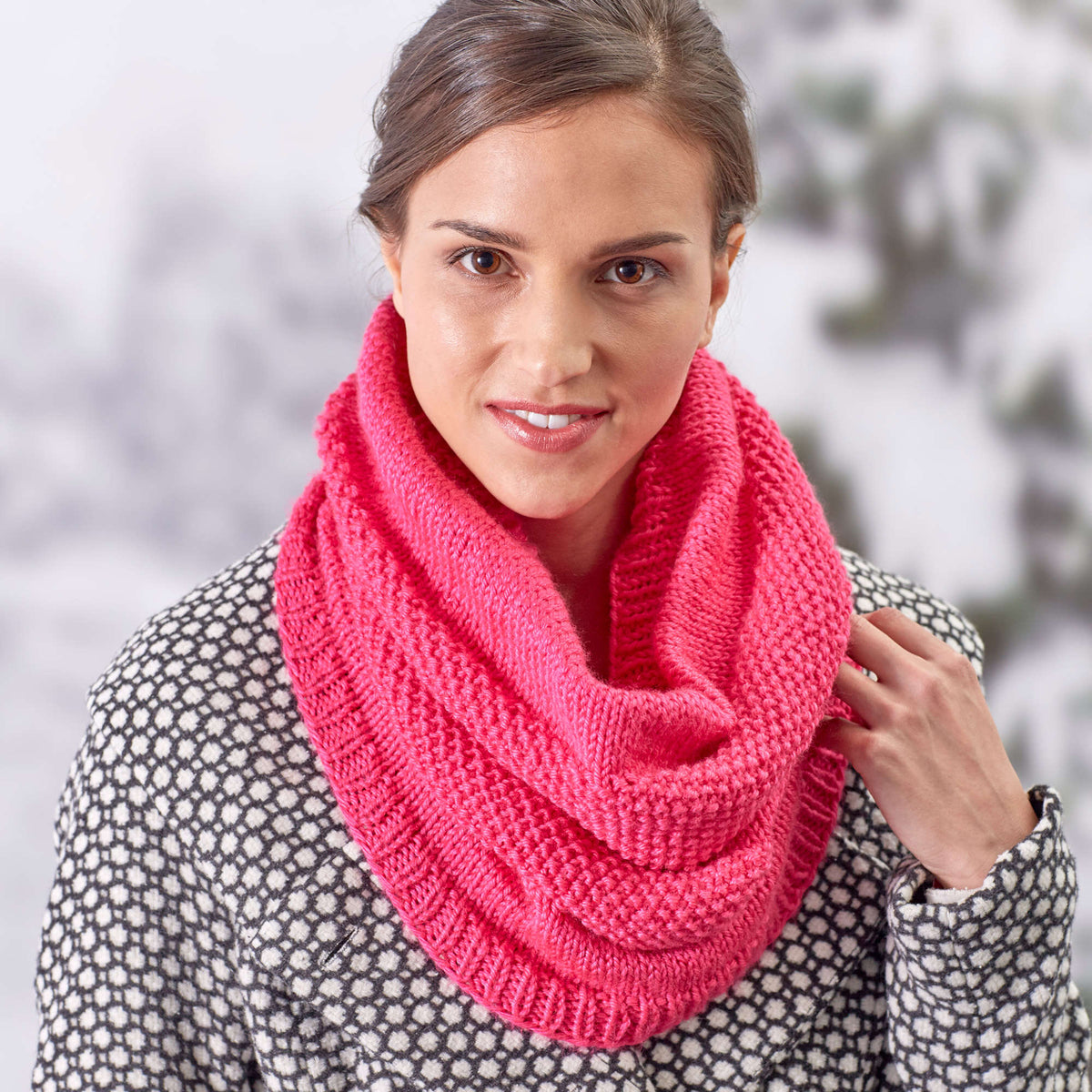 Knit Cowl made in Red Heart Soft Yarn
