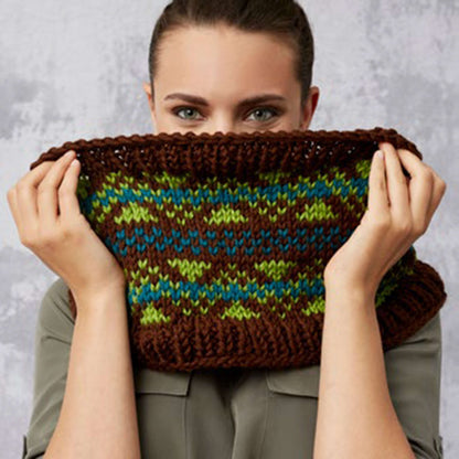 Red Heart Knit Fabulous Fair Isle Cowls Knit Cowl made in Red Heart Soft Yarn