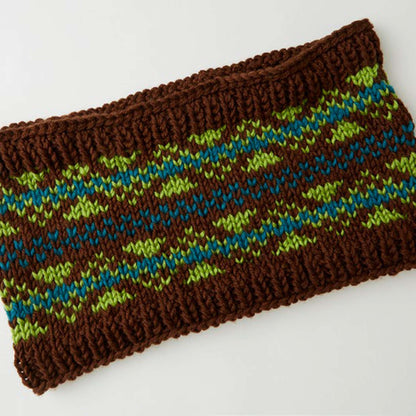Red Heart Knit Fabulous Fair Isle Cowls Knit Cowl made in Red Heart Soft Yarn