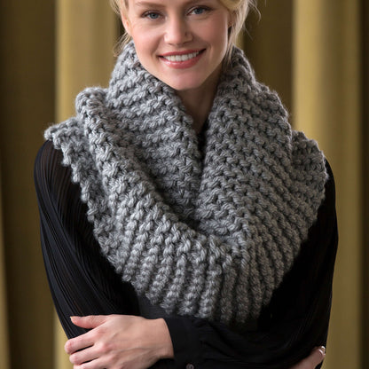 Red Heart Knit Voluminous Cowl Knit Cowl made in Red Heart Grande Yarn