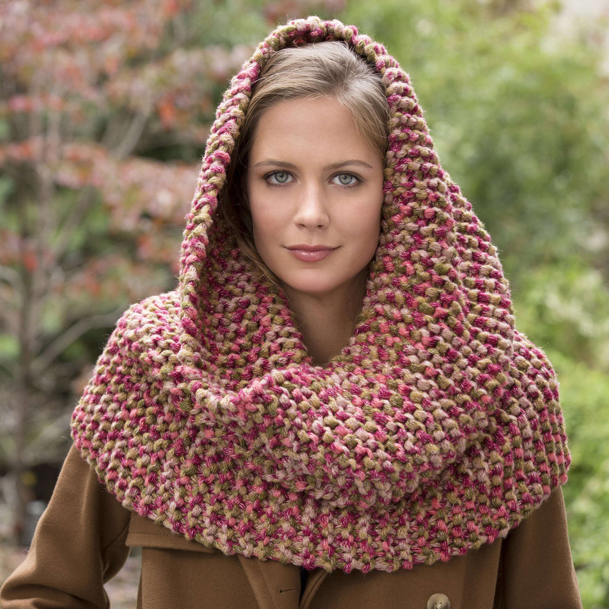 Knit Cowl made in Red Heart Boutique Yarn