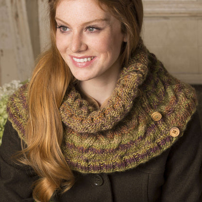 Red Heart Knit Ups-and-Down Cowl Knit Cowl made in Red Heart Boutique Yarn