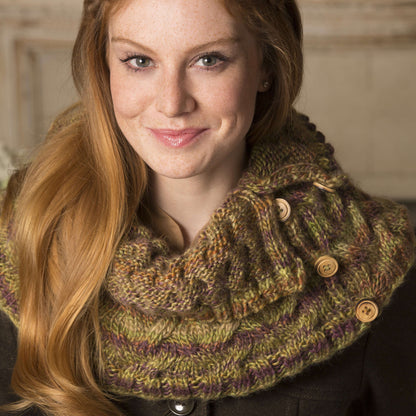 Red Heart Knit Ups-and-Down Cowl Knit Cowl made in Red Heart Boutique Yarn
