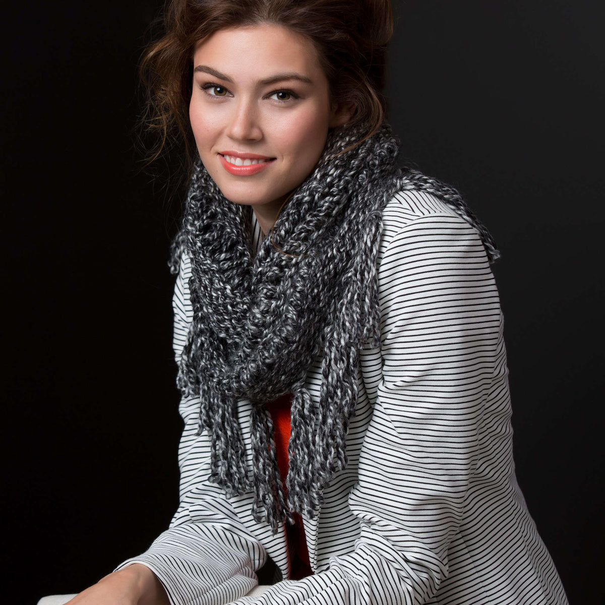 Knit Cowl made in Red Heart Medley Yarn