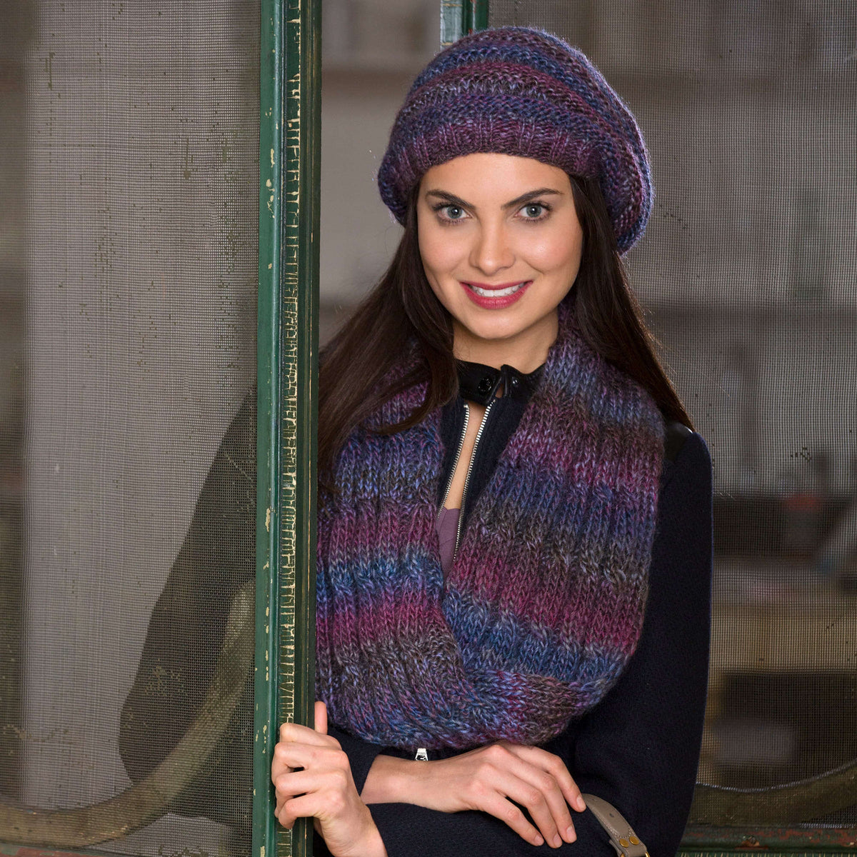 Knit Cowl made in Red Heart Boutique Yarn