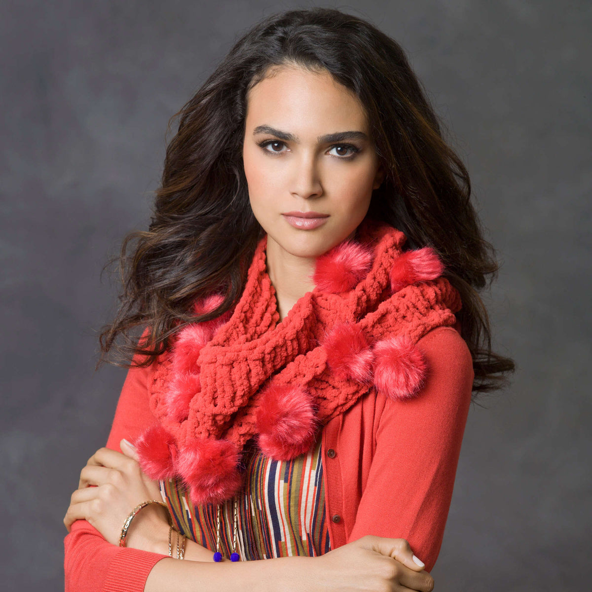 Knit Cowl made in Red Heart Boutique Yarn