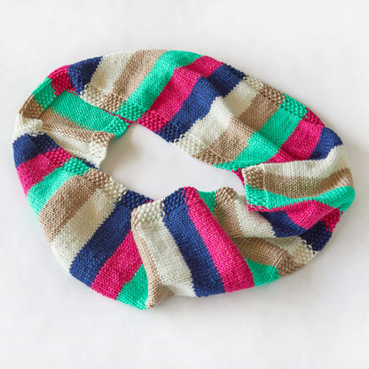 Red Heart Easy Stripes Knit Cowl Knit Cowl made in Red Heart Super Saver Yarn