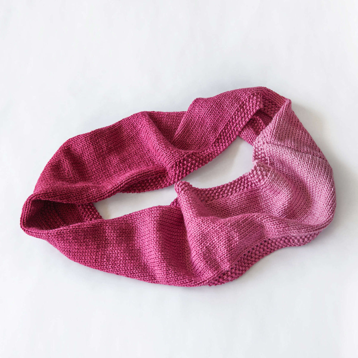 Knit Cowl made in Red Heart Super Saver Ombre Yarn