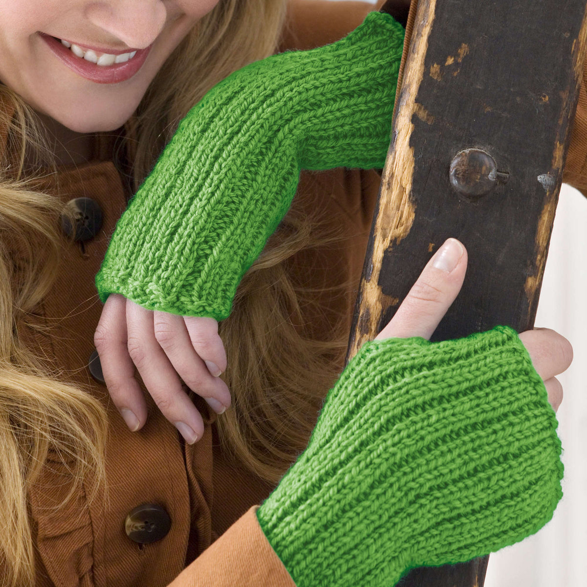 Knit Gloves made in Red Heart Washable Ewe Yarn
