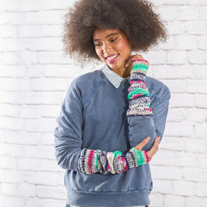 Red Heart Knit Fair Isle Arm Warmers Knit Warmers made in Red Heart Super Saver Fair Isle Yarn