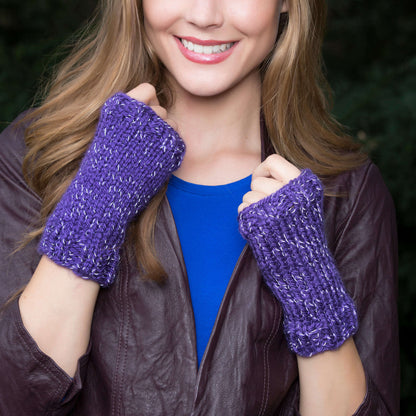 Red Heart Knit Hocus Pocus Wristlets Knit Wristlets made in Red Heart Reflective Yarn
