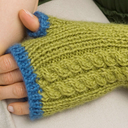 Red Heart Knit Twin Cables Wristers Knit Wristers made in Red Heart Mystic Yarn