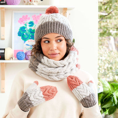 Red Heart Cable Knit Set Single Size