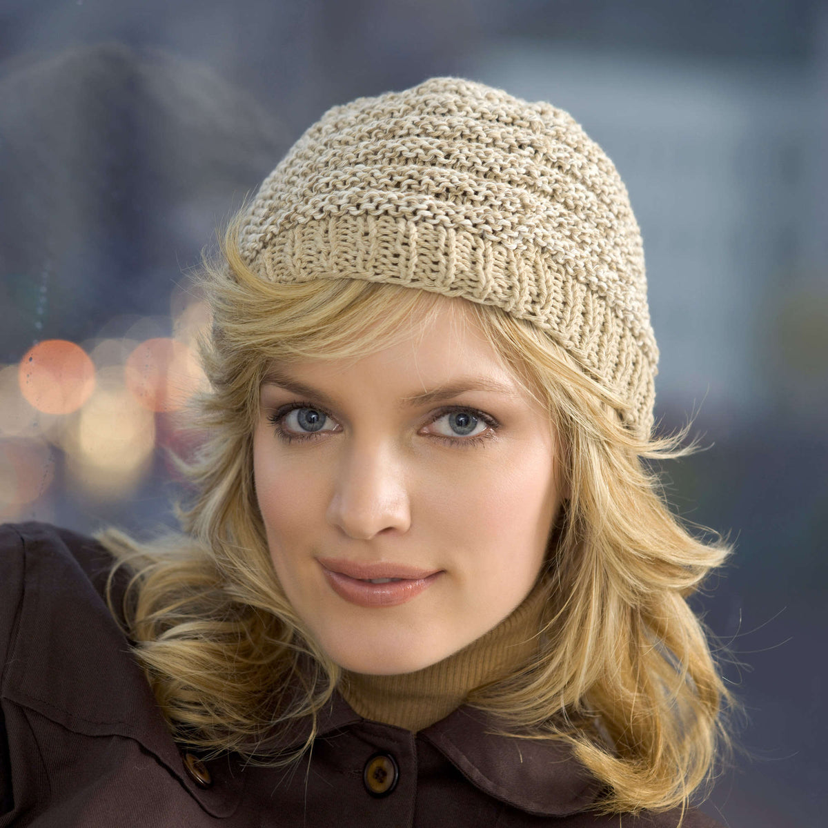 Knit Cap made in Red Heart Eco-Cotton Blend Yarn
