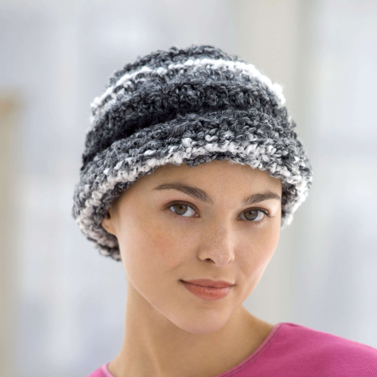 Knit Hat made in Red Heart Light & Lofty Yarn