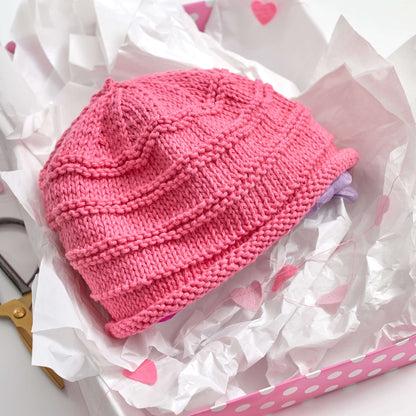 Red Heart Soft and Cozy Knit Hat Knit Hat made in Red Heart Scrubby Smoothie Yarn
