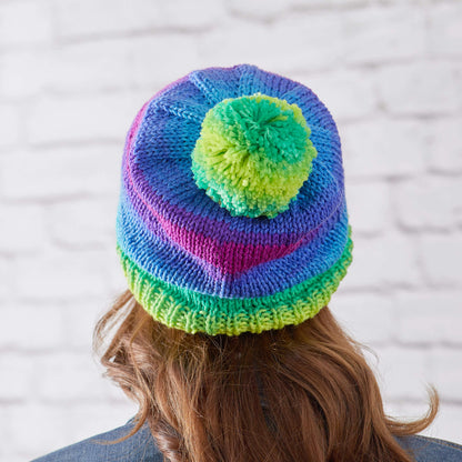 Red Heart Knit Stripes Hat Knit Hat made in Red Heart Super Saver Yarn