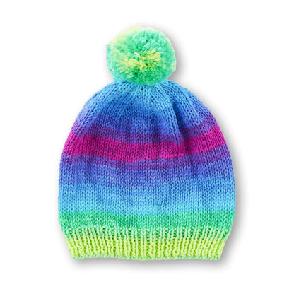 Red Heart Knit Stripes Hat Knit Hat made in Red Heart Super Saver Yarn