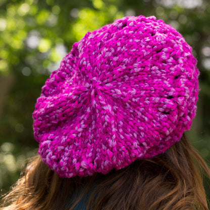 Red Heart Knit Eyelet Rib Slouchy Hat Knit Hat made in Red Heart Boutique Yarn