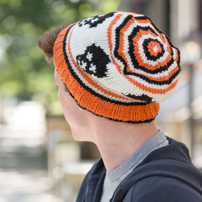 Red Heart Knit Fair Isle Skull Cap Knit Cap made in Red Heart With Love Yarn