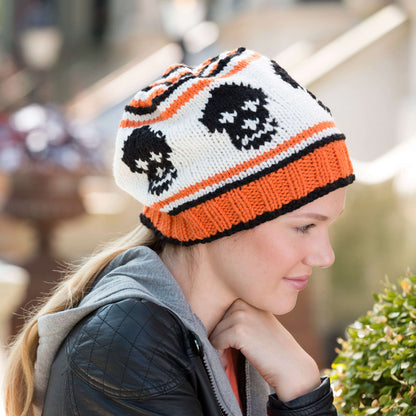 Red Heart Knit Fair Isle Skull Cap Knit Cap made in Red Heart With Love Yarn