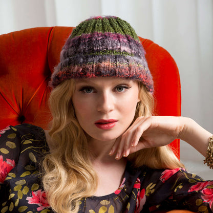 Red Heart Knit Wear It Well Beanie Knit Beanie made in Red Heart Boutique Yarn