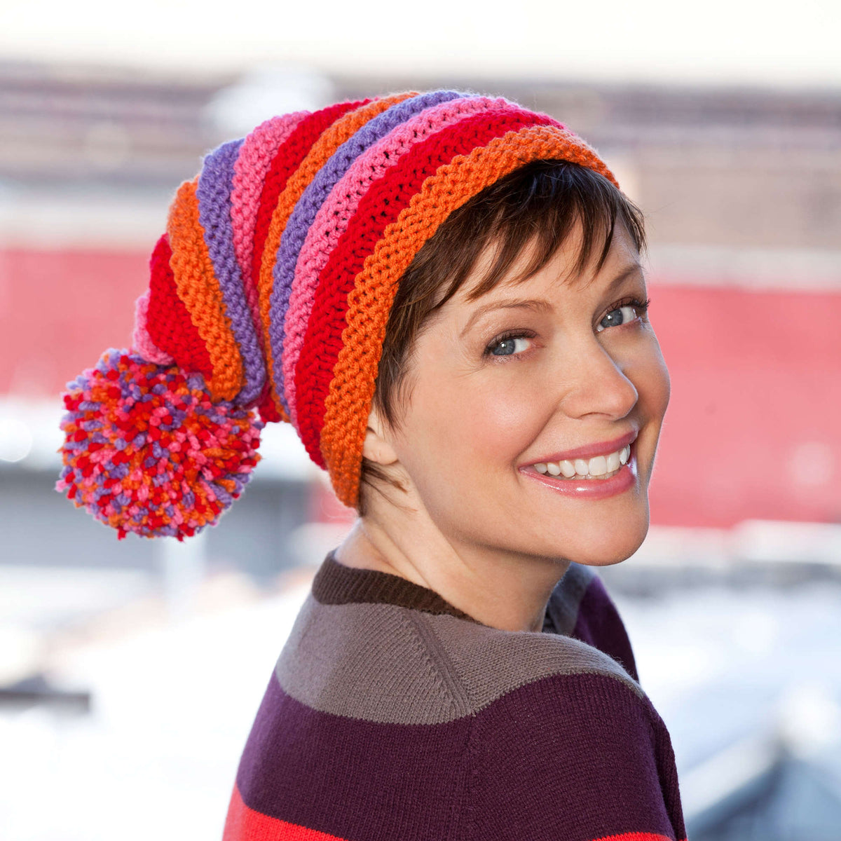 Knit Hat made in Red Heart With Love Yarn