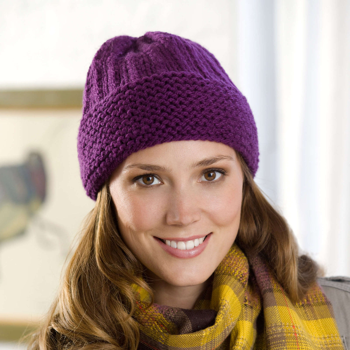 Knit Hat made in Red Heart Super Saver Chunky Yarn