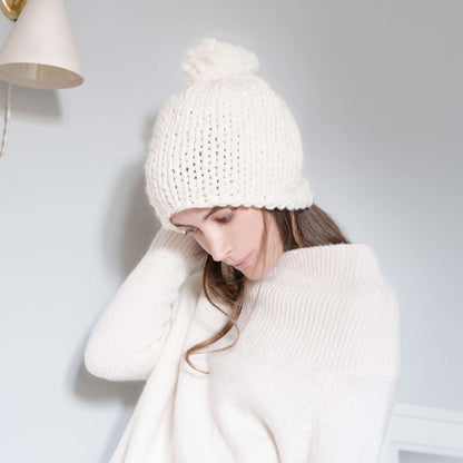 Red Heart Knit Latte Classico Hat Knit Hat made in Red Heart An Italian Story Ora Yarn