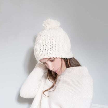 Red Heart Knit Latte Classico Hat Knit Hat made in Red Heart An Italian Story Ora Yarn