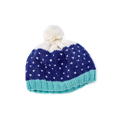 Red Heart Knit Snow-Speckled Hat Knit Hat made in Red Heart Super Saver Yarn