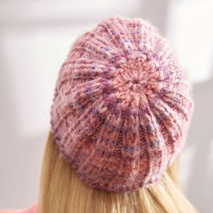 Red Heart Knit Slipped Rib Hat Knit Hat made in Red Heart Evermore Yarn