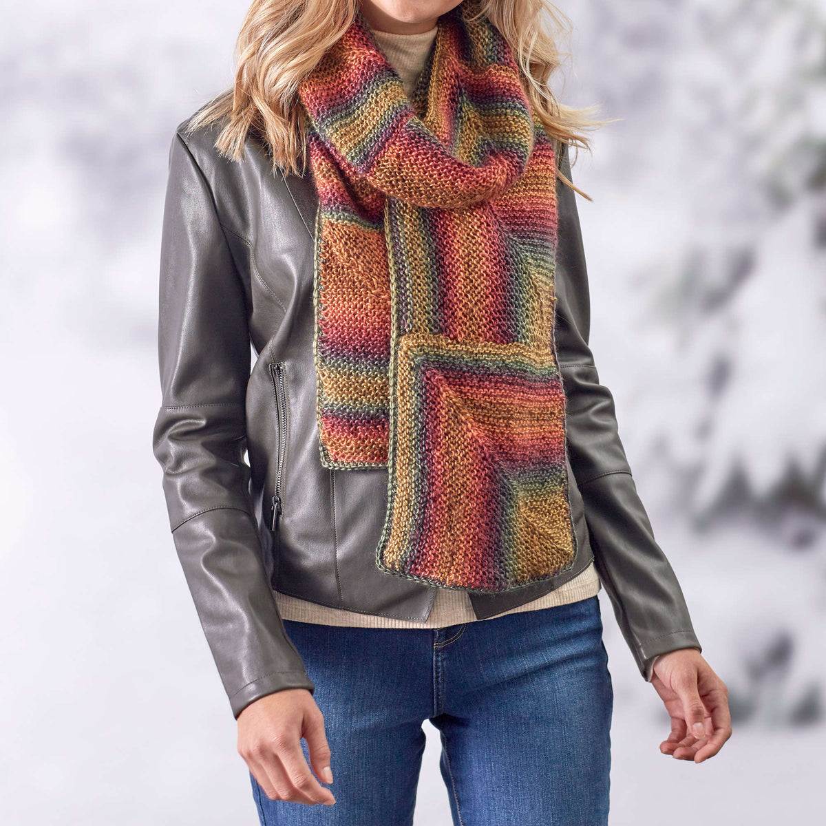 Knit Scarf made in Red Heart Boutique Yarn