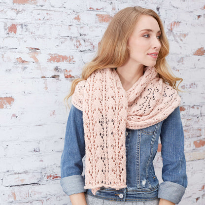 Red Heart First-Timer Knit Lace Scarf Knit Scarf made in Red Heart Hygge Charm Yarn
