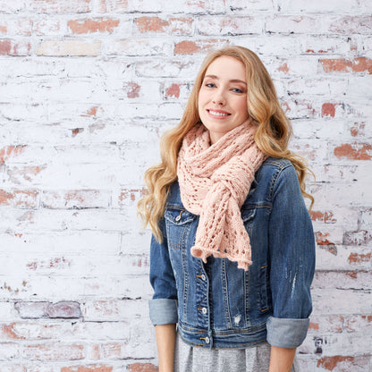 Red Heart First-Timer Knit Lace Scarf Knit Scarf made in Red Heart Hygge Charm Yarn