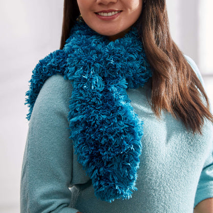 Red Heart Knit Trendy Fur Keyhole Scarf Knit Scarf made in Red Heart Boutique Yarn