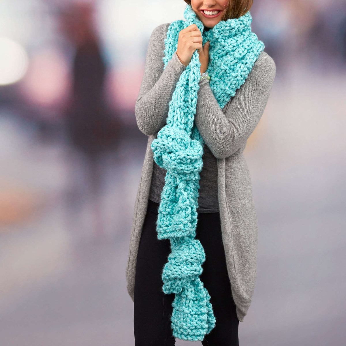 Knit Scarf made in Red Heart Grande Yarn