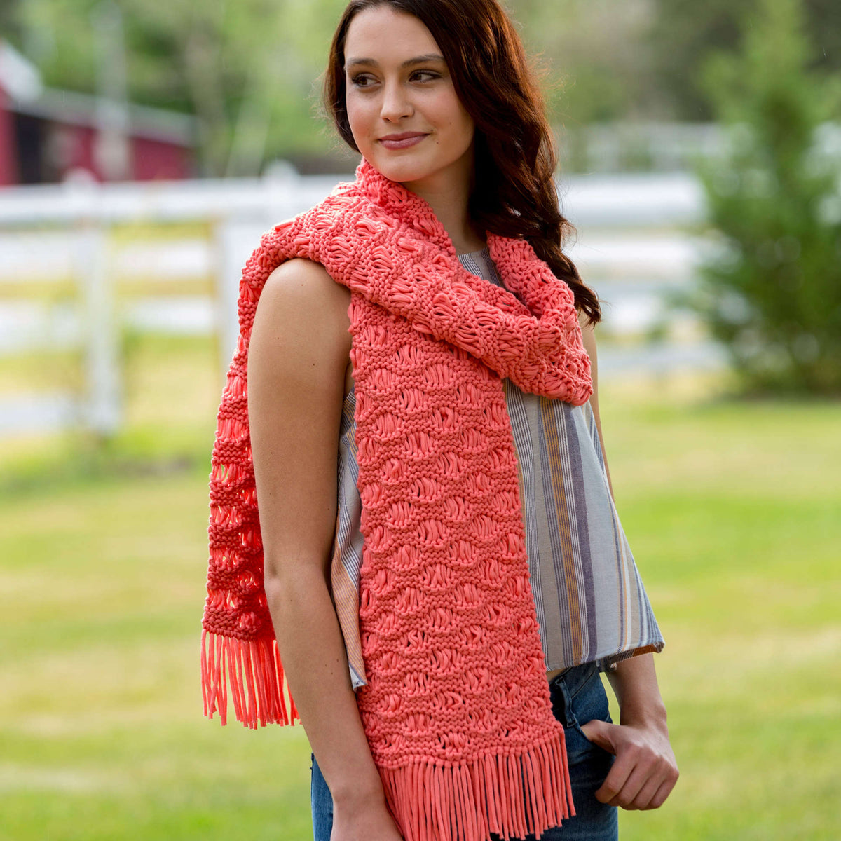 Knit Scarf made in Red Heart Strata Yarn