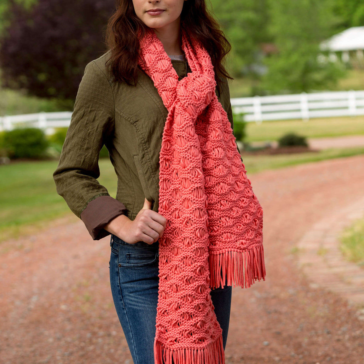 Knit Scarf made in Red Heart Strata Yarn
