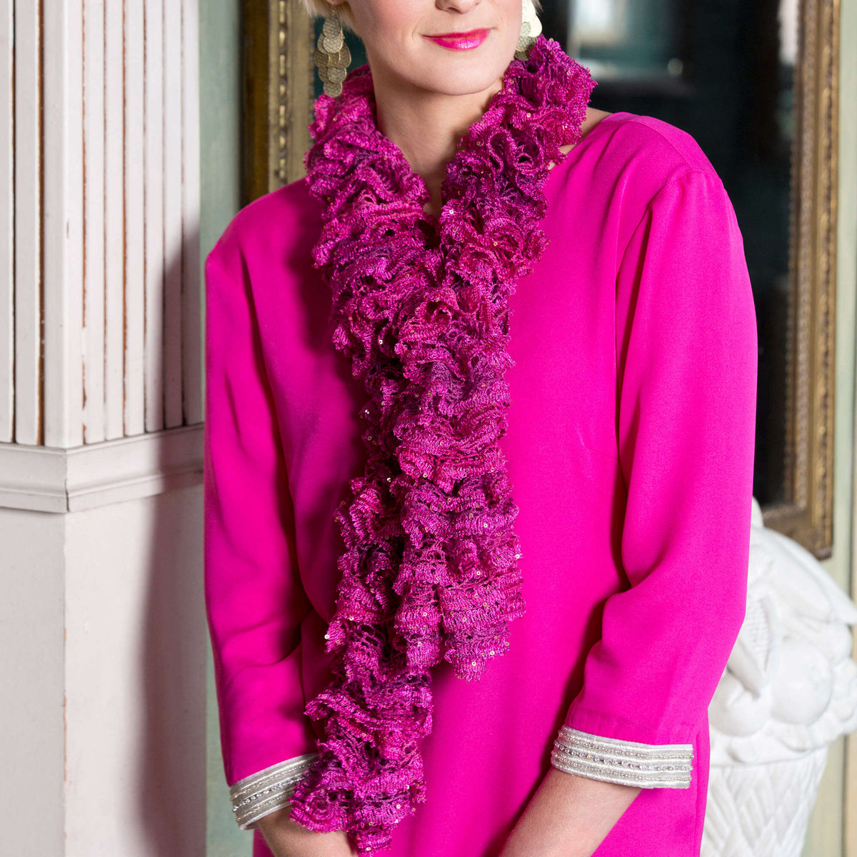 Knit Scarf made in Red Heart Boutique Yarn