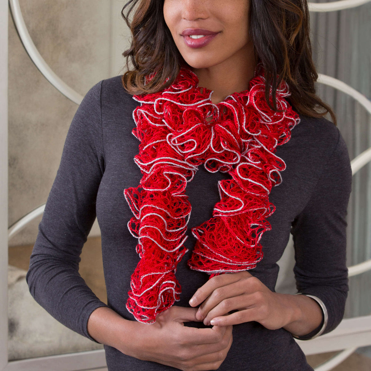Knit Scarf made in Red Heart Boutique Yarn