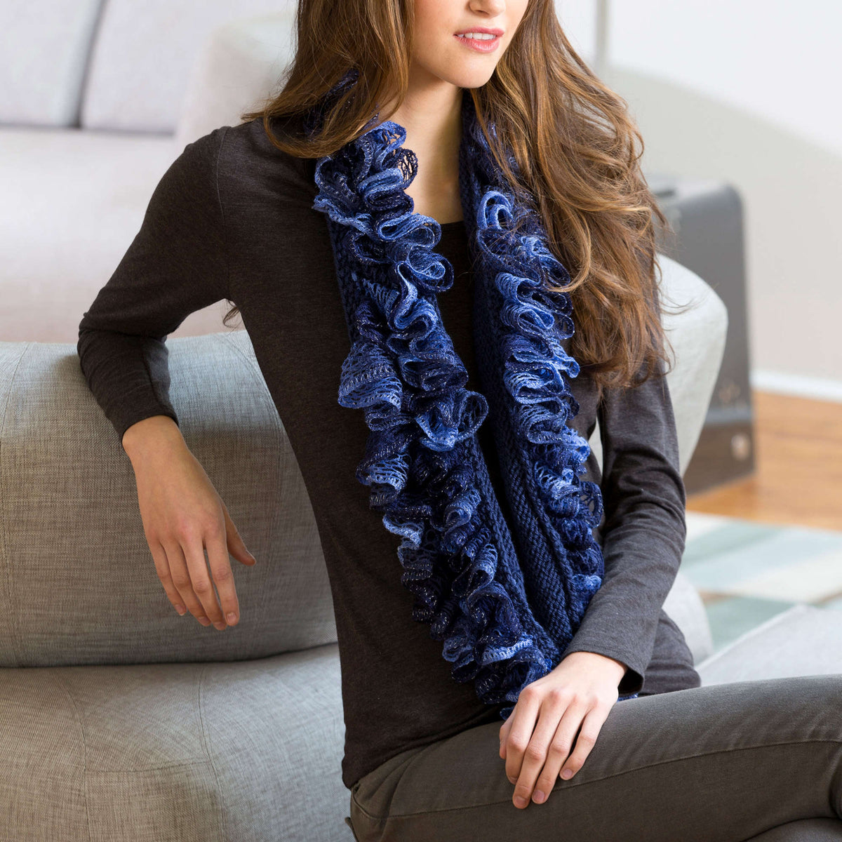 Knit Scarf made in Red Heart Boutique Yarn